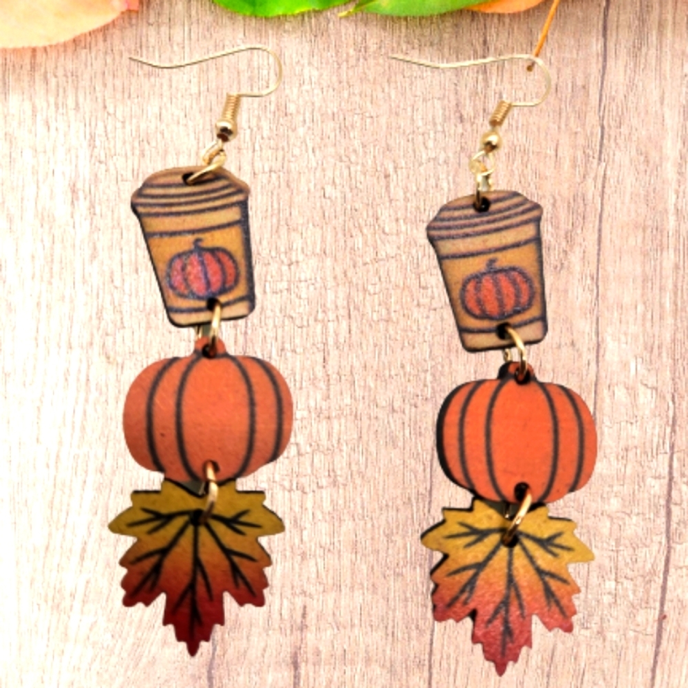 Wooden Fall Earrings